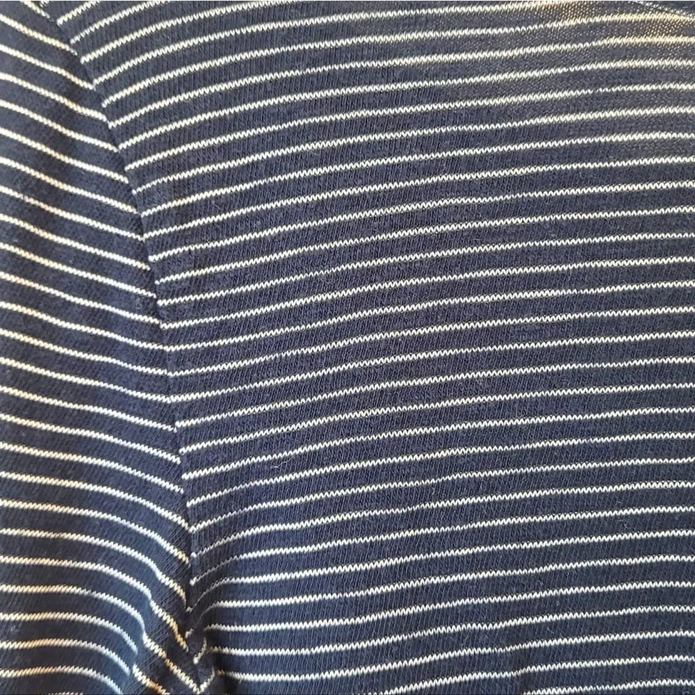 Loft Outlet Women's Navy Blue & White Striped Puff Sleeve Blouse Size XS